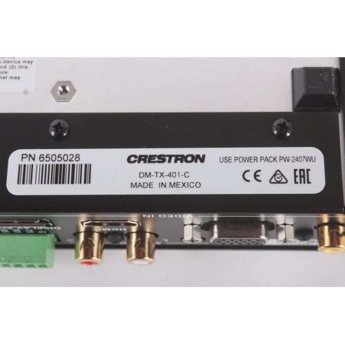 Crestron DM-TX-401-C Digital Media Transmitter (NO POWER SUPPLY) w/ Crestron ST-RMK Rack Mount Hardware for 1RU Half-Width Devices back