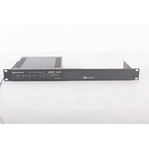 Crestron DM-TX-401-C Digital Media Transmitter w/ Crestron ST-RMK Rack Mount Hardware for 1RU Half-Width Devices & Power Supply front1