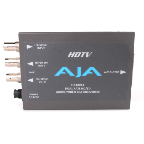 AJA HD10CEA Analog Audio/Video to HD/SD-SDI Converter - In Original Box (Includes Breakout Cable) front