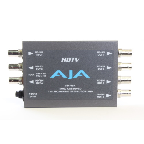 AJA HD10DA 1x6 HD/SD-SDI Distribution Amp - In Original Box (Damaged PSU Lock) side2