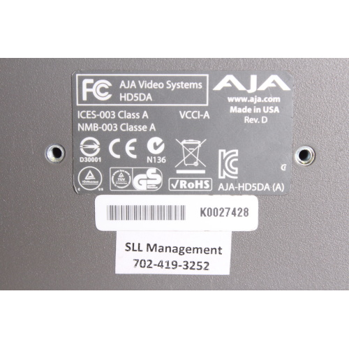 AJA Model HD5DA HD/SD Distribution Amp - In Original Box label