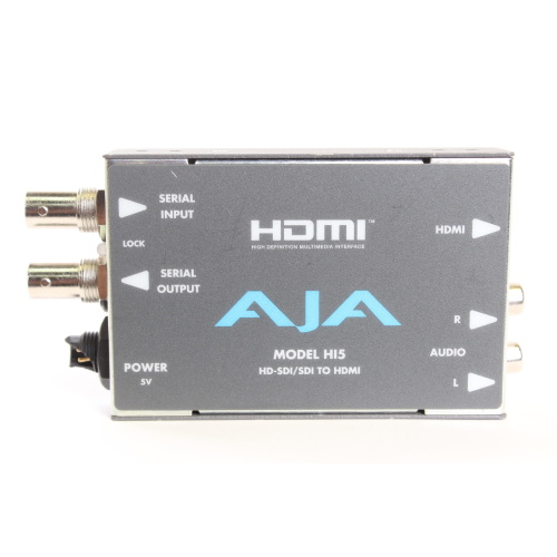 AJA Model HI5 HD-SDI/SDI to HDMI - In Original Box (Damaged PSU Lock) front