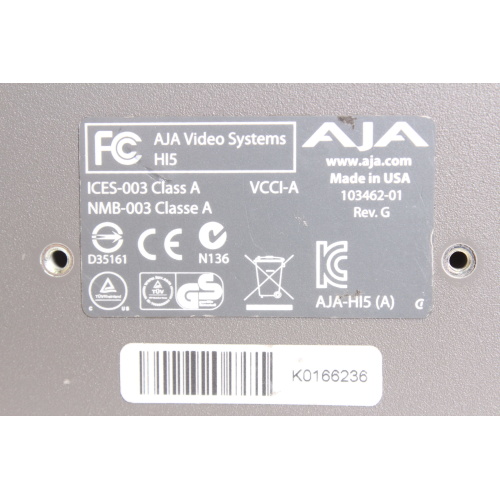 AJA Model HI5 HD-SDI/SDI to HDMI - In Original Box (Damaged PSU Lock) label