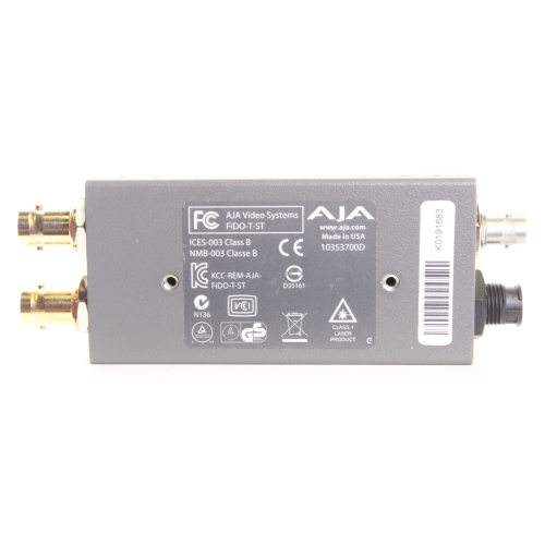 AJA FiDO-T-ST 1-Channel 3G-SDI to Single-Mode ST Fiber Transmitter lable