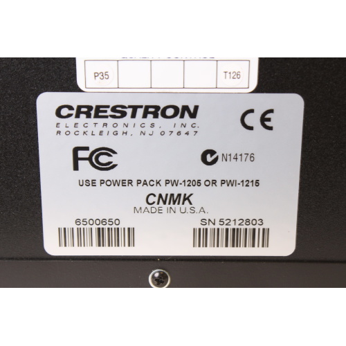 Crestron CNMK-W/O PWR SUPPLY Keyboard and Mouse Controller label