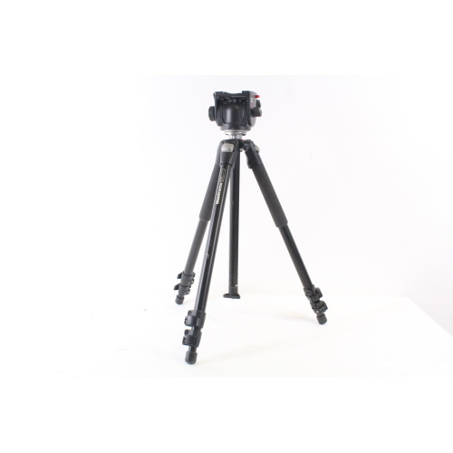 manfrotto-3021bn-tripod-with-manfrotto-503-fluid-head-missing-head-plate-and-pan-handles-main1