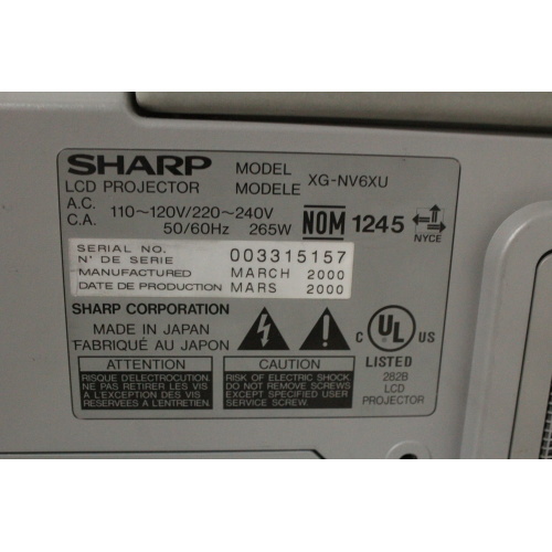 sharp-xg-nv6xu-lcd-projector-label1