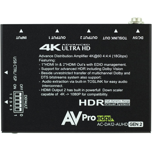 av-pro-rdge-ac-da12-auhd-gen2-hdmi-distribution-amplifier-top1