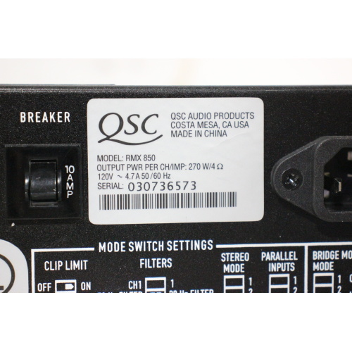 QSC RMX850 2-Channel Professional Power Amplifier - 4