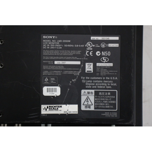 Sony LMD-2050W 20 LCD Monitor - 8